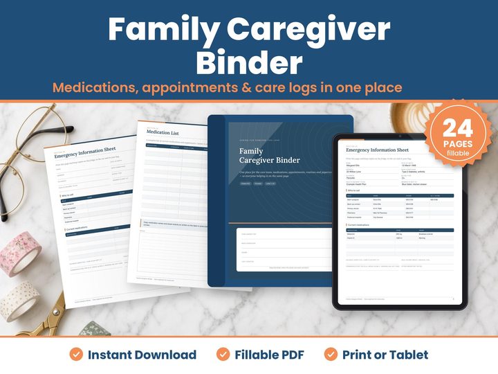 Caregiver Binder Fillable PDF — preview